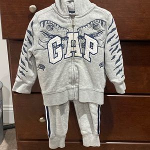 Kids Gap Logo Zip Hoodie and logo sweatpants size 2T